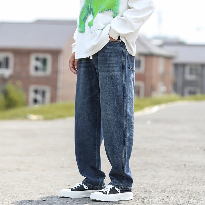 2025 Spring New Style Washed Vintage Jeans Men's Spring Autumn Loose American Straight Boys Trend Long Pants for Sale
