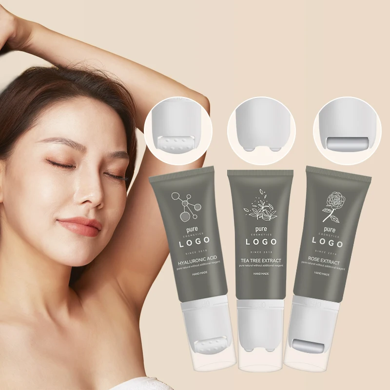 Multi Function Empty Squeeze Cosmetic Packaging Lotion Tube Stainless Steel Roller Ball Tube Massage Tube for Cream