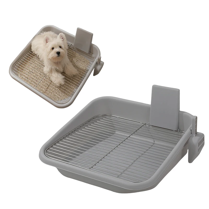 Indoor Dog Potty Tray Potty Training Pad Holder With Pee Wall Dog