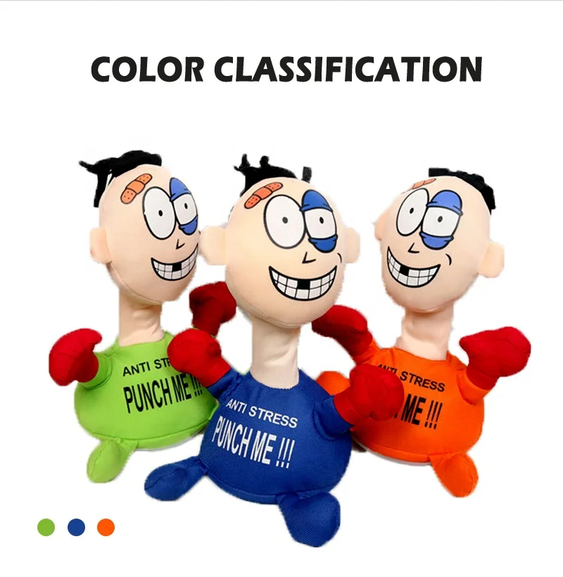 New Style Punch Me Electric Anti Stress Screaming Doll Decompress Toys Stress Relief Plush Toys