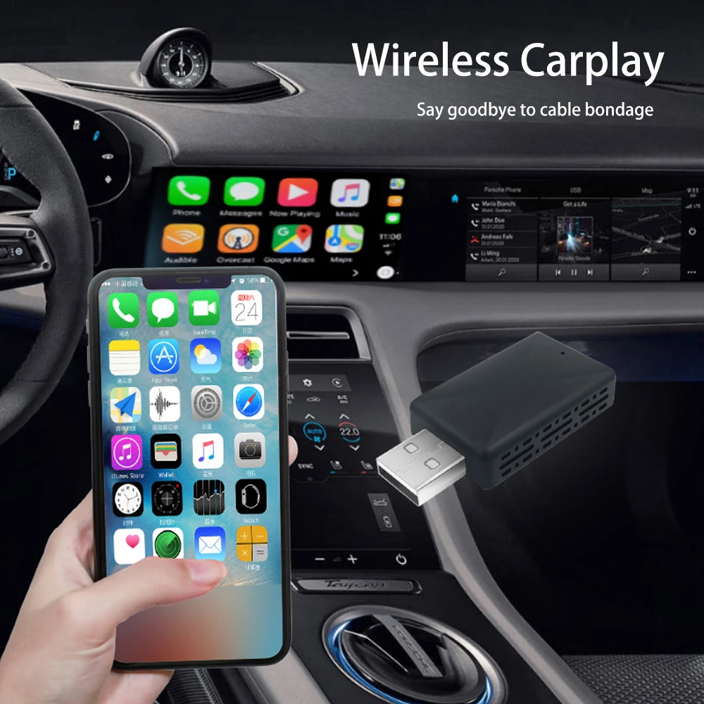 Mini 2-in-1 Wireless Carplay Adapter with Wired & USB IOS Android Auto Dongle Converter Box Compatible with Built Carplay - view 5