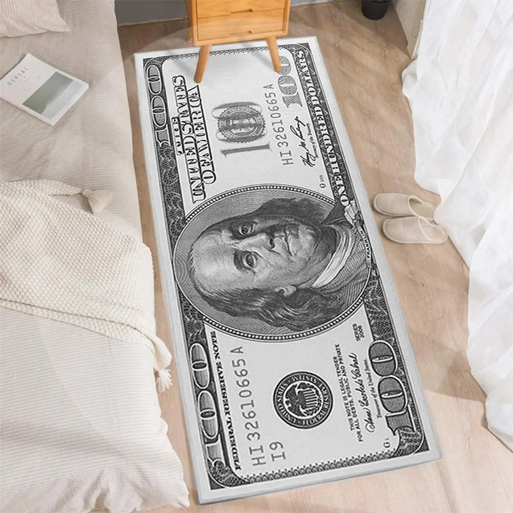 Tapis à billet de 100 dollars - Doux et confortable - Pour chambre à coucher, salon, salle de bain - Absorbant Tapis à billet de 100 dollars - Doux et confortable - Pour chambre à coucher, salon, salle de bain - Absorbant