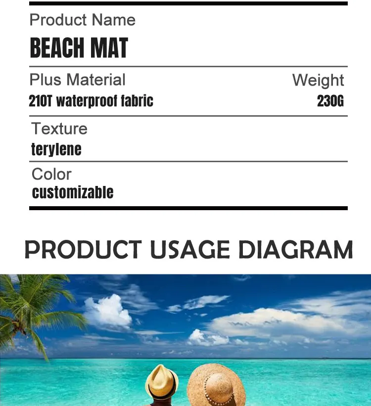 Custom Outdoor Foldable Sand Free Oxford Camping Blanket Mat Portable Oversized Folding