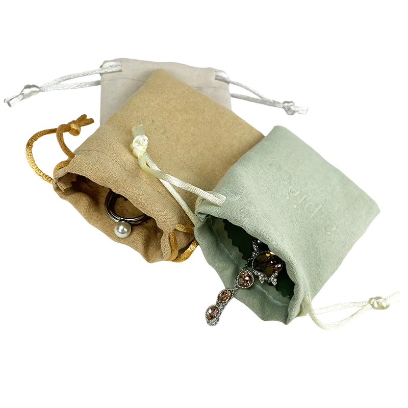 Wholesale Custom Logo Colorful Velvet Pouch Suede Perfume Gift Bag with Drawstring Jewelry Container for Accessories Pieces