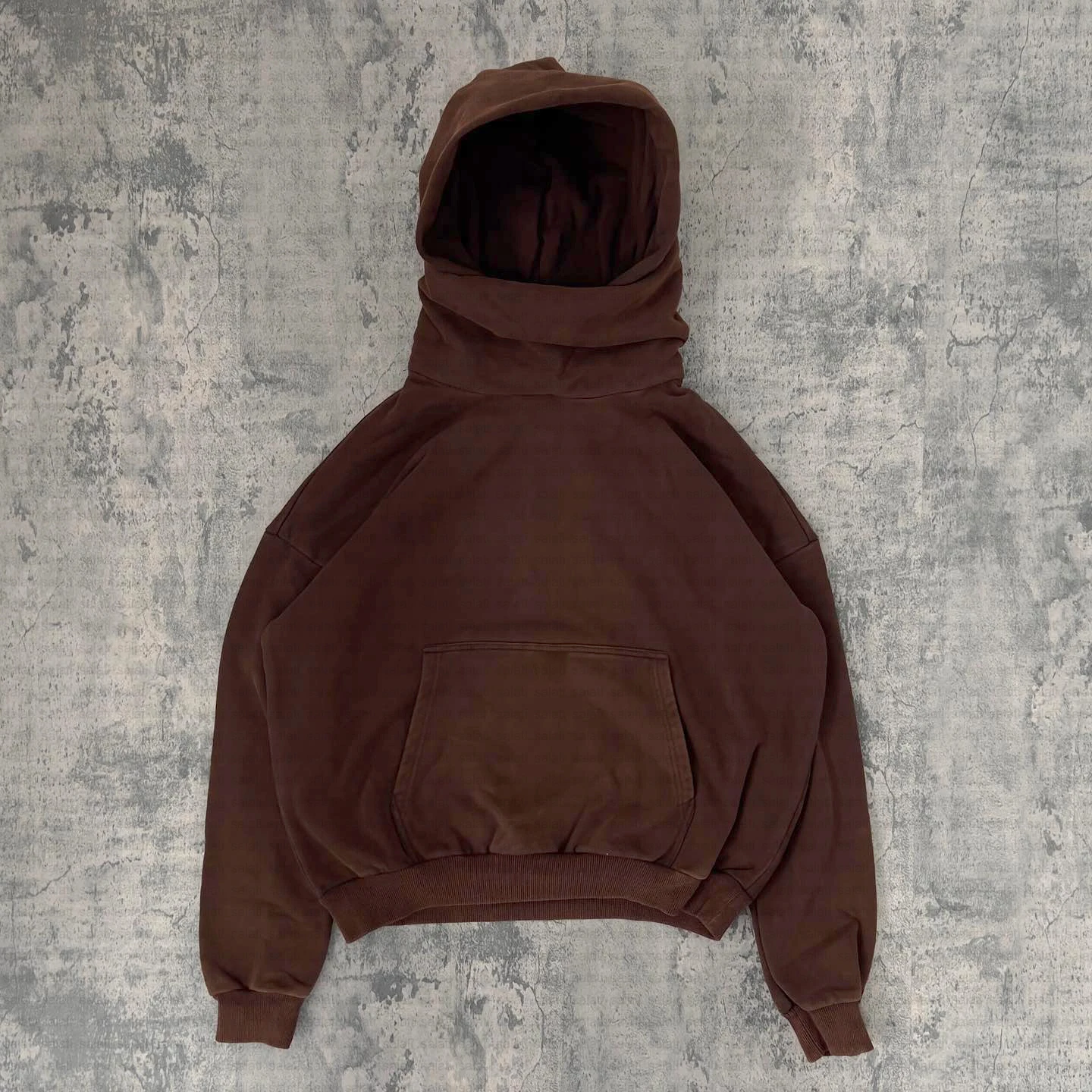 Custom Premium Pullover Sweatshirts Stringless Cotton French Terry Oversized Distressed Blank Masked Stone Acid Wash Hoodies Men gallery 12