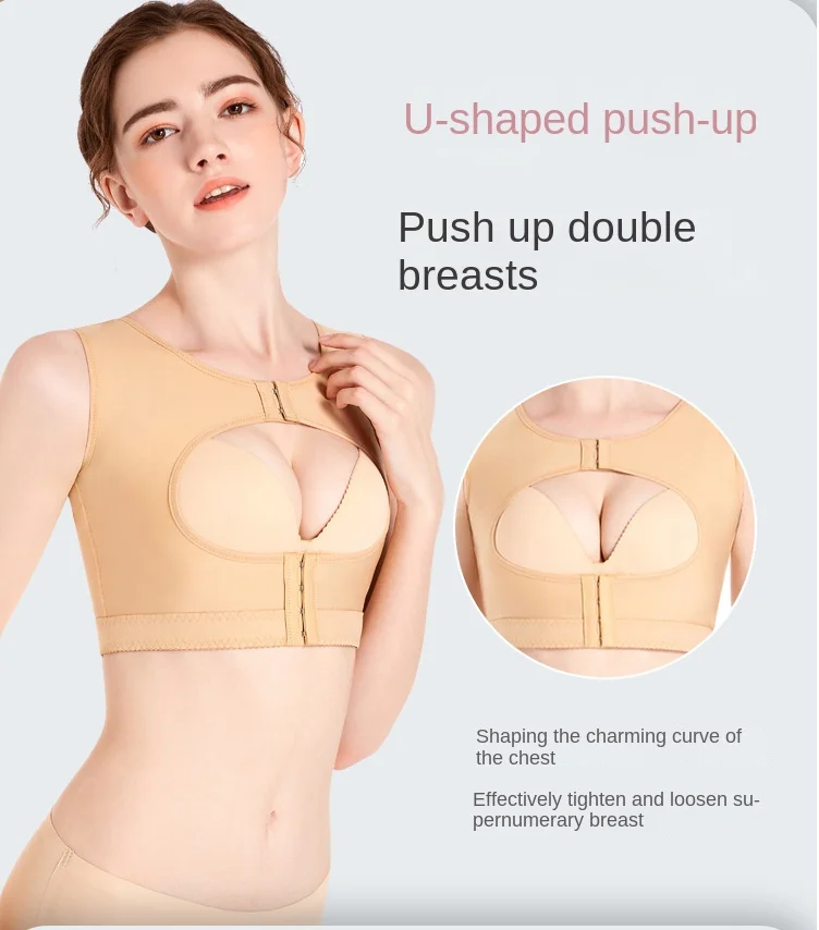 ZOYIAME Best Post-OP Shapewear Breast Back Correction Lipo Vest Shaper Chest Support Open Bust Bra Surgical Compression Garments