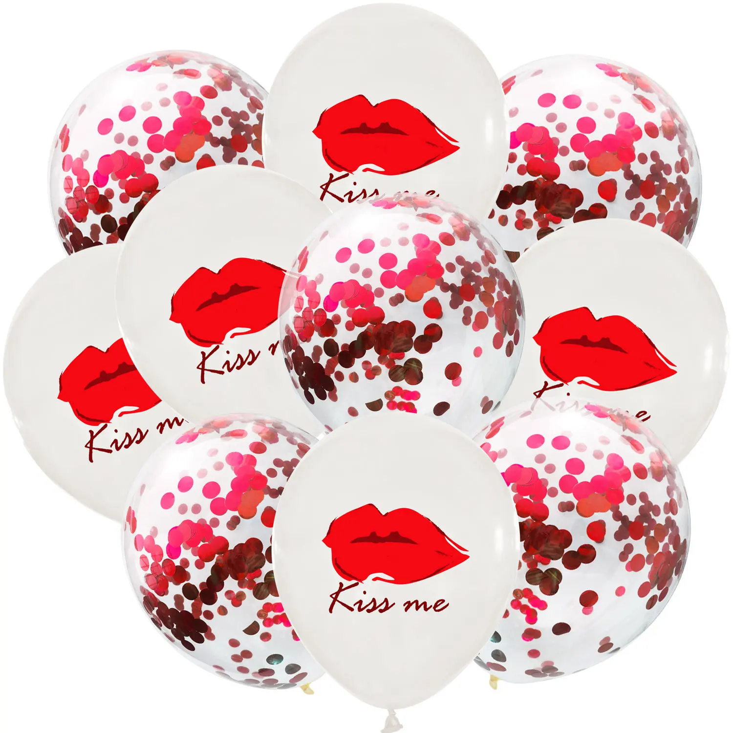 Big Red Lips Latex Balloon Kiss Me Valentine's Day Wedding Party ...