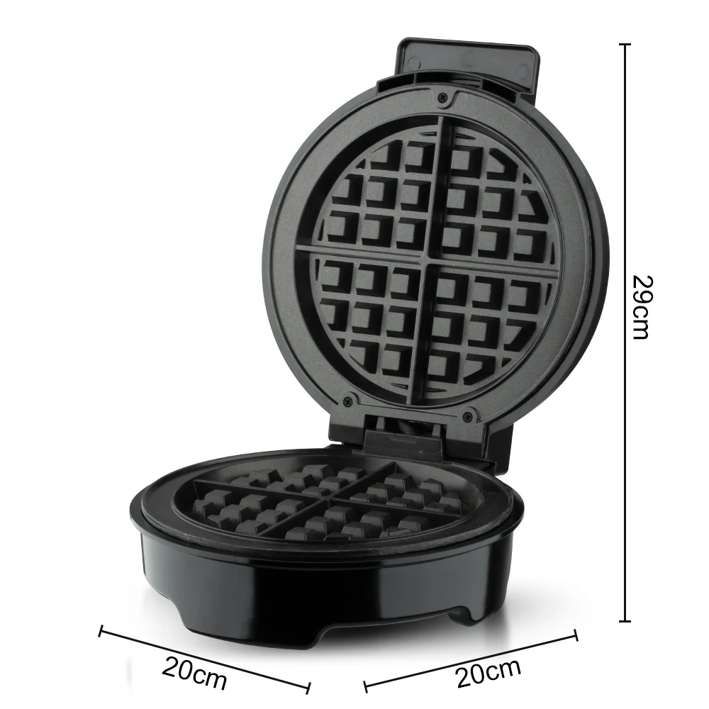 Household Automatic Belgian Round 4 Slices Mini Waffle Maker Compact Individual Waffle Iron