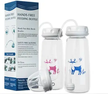 Factory promotion Gravity Ball  Print Pattern Nanobebe Flexible Silicone Anti-colic  Hand FREE Baby feeding Bottle 240ml