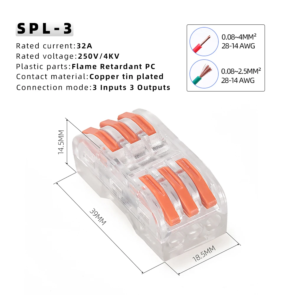 kejian direct factory wire in connectors CMK 412 wire push connector Wire terminal pin connector