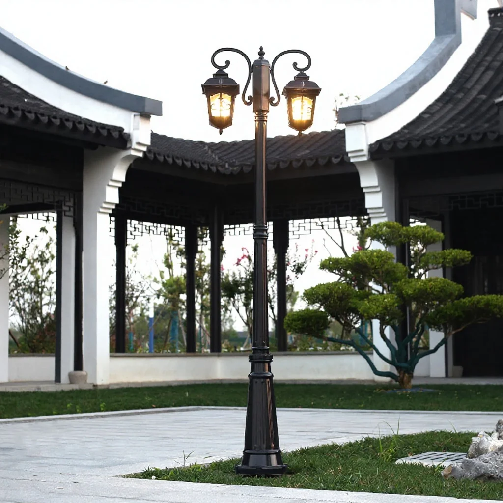 3m European Style Aluminum Landscape Light Household Lawn Light Villa Garden Outdoor Universal Voltage High Pole Street Lamp