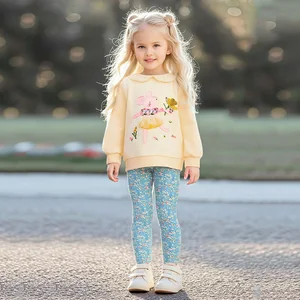 New Style Casual Kids Girl Clothing Set 100% Cotton Girls Sweatshirt Legging Pants Fall Winter Clothes for Kids
