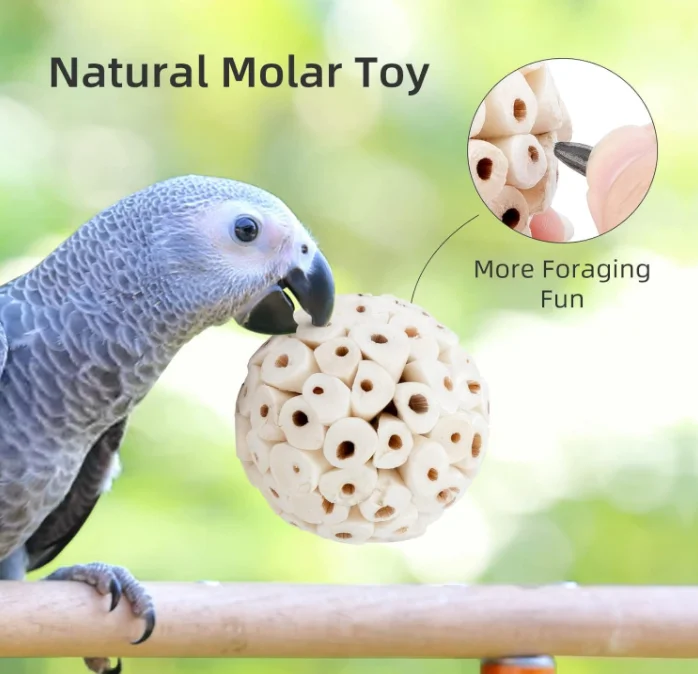 Bird Toys Natural Sola Balls Soft Chew Shred Foraging Toy For Parrot