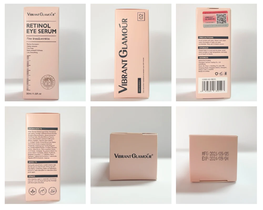 VIBRANT GLAMOUR Retinol Augenserum Feuchtigkeitsspendend Reduziert Feine Linien 30ML 10 STÜCK – Detail 18