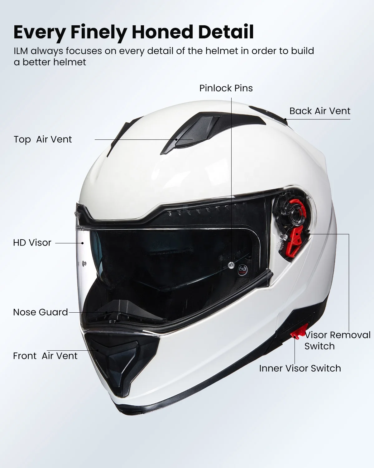 ILM Modular Motorcycle Helmets DOT Certified Safety