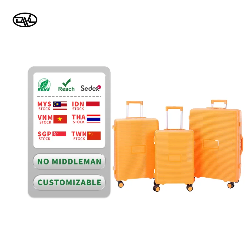 Lightweight PP Trolley Luggage with Aluminum Frame TSA Lock Silent Wheels Scratch-Resistant Shell OEM ODM Available