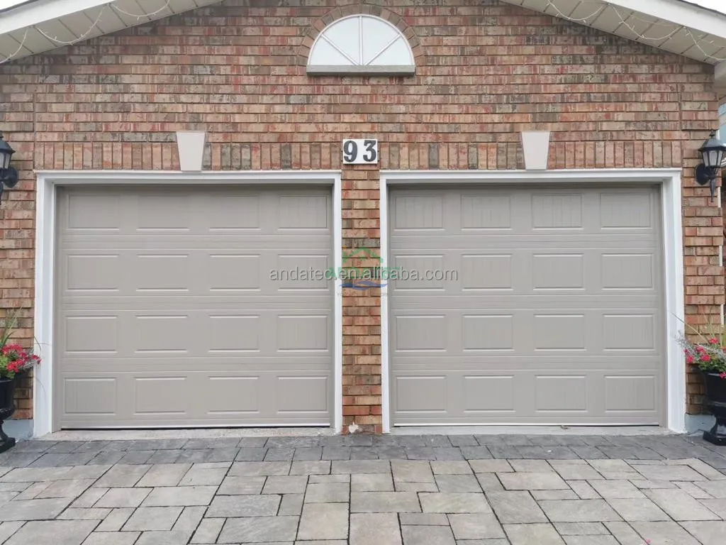 Sliding Overhead Sectional Garage Door Galvanized Steel Metal Insulated