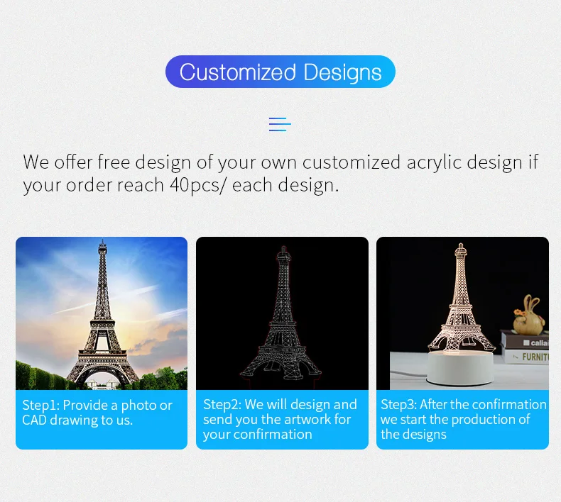 Wholesale 3D Creative Cartoon Acrylic Night Lights Optical Illusion Lamps Acrylic LED Night Lamps Light factory