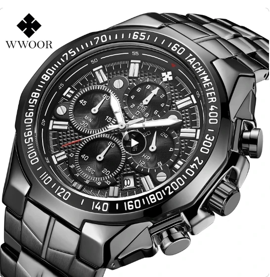 Wwoor 8868 Luxury Men's Watch: Waterproof Quartz Wrist Watch with