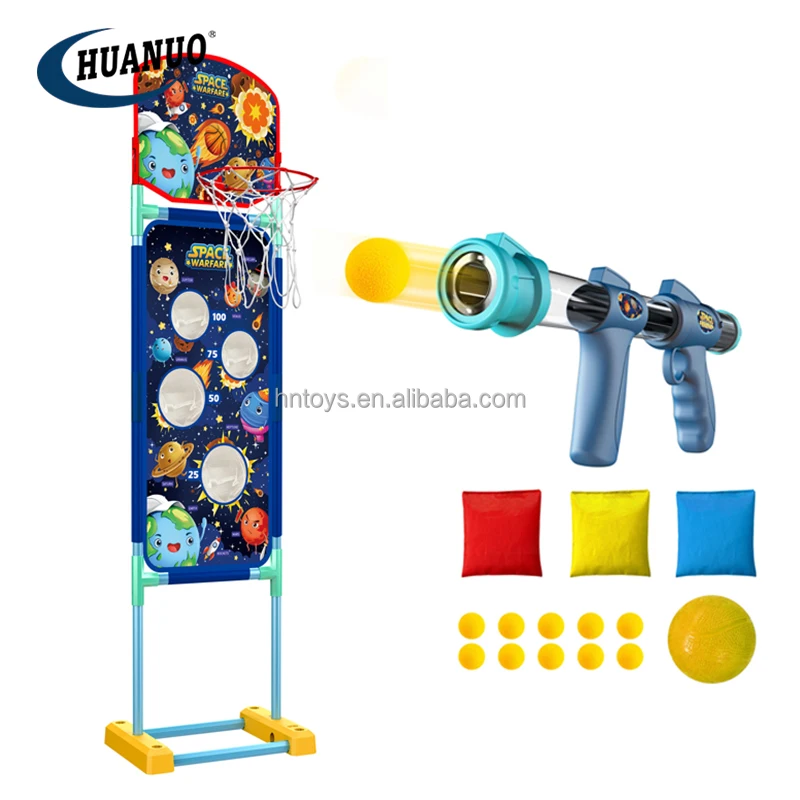 Kids 3in1 Indoor Sports Toy air Power Gun Games Standing Electric Moving Target Shooting Guns