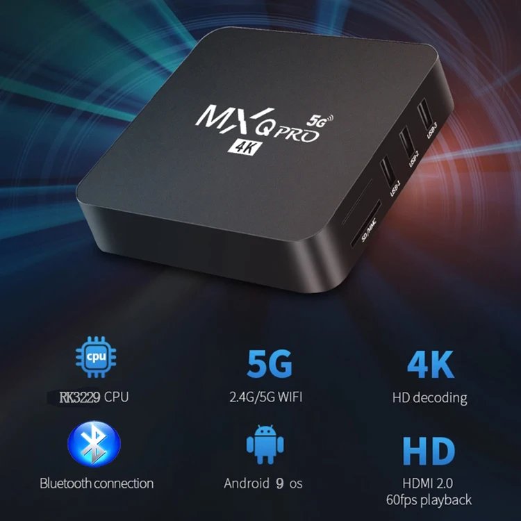 Factory Directly Price Amlogic S905W Android 7.1/9.0 TV Box MXQPRO 1/2GB Ram 8/16GB Rom Support  4K Full HD TV Box MXQPRO
