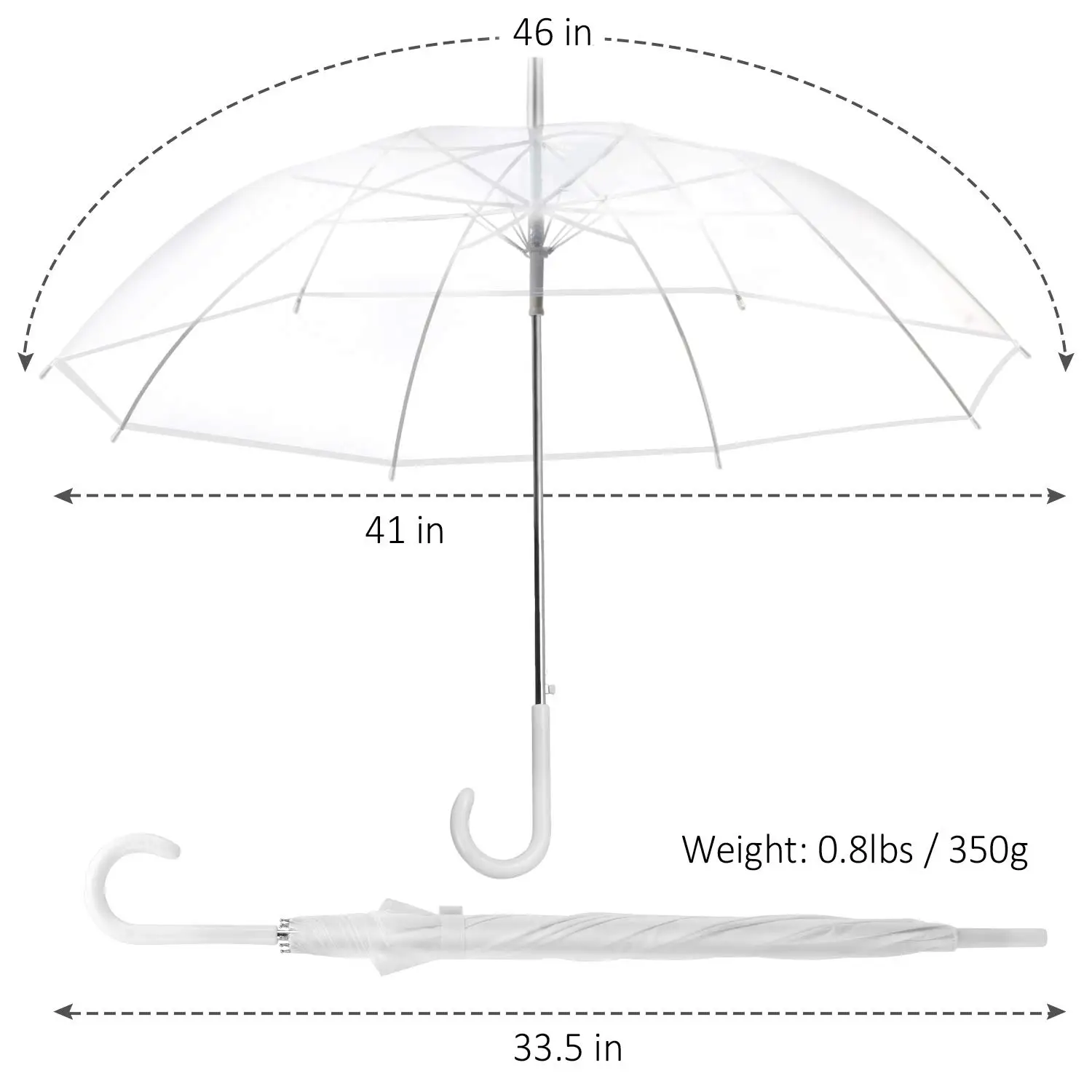 46in Wholesale Clear Pvc Canopy Business Gift Clear Umbrella Dome