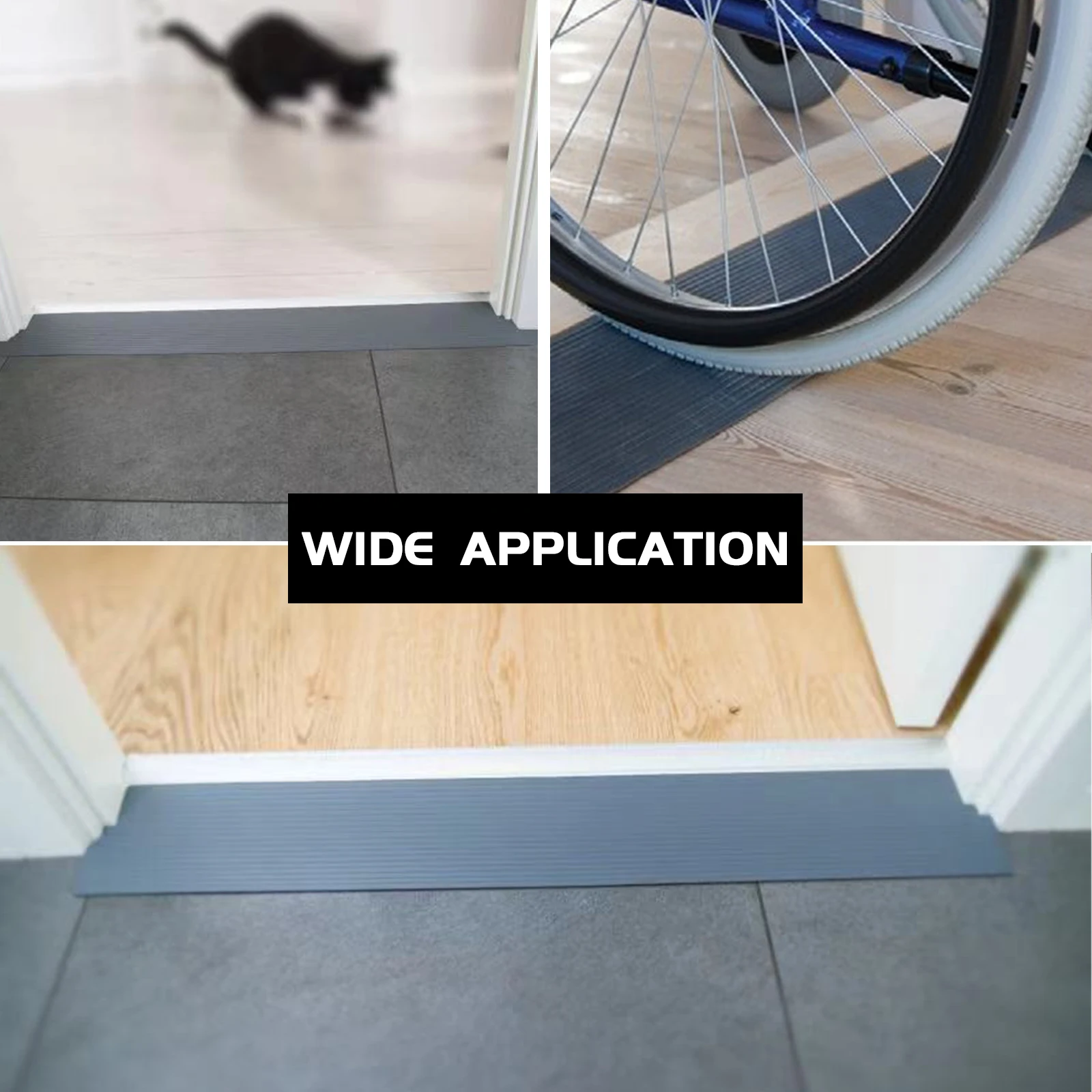 Heavy Duty Wheelchair Ramp Non-Slip Gray Native Rubber Power Handicap Ramp for Door supplier