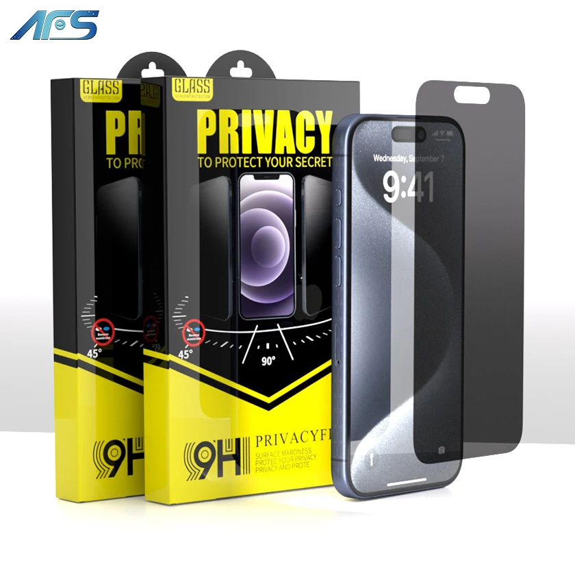 AFS HD Clear Privacy Screen Protector 9H Anti-Spy Tempered Glass