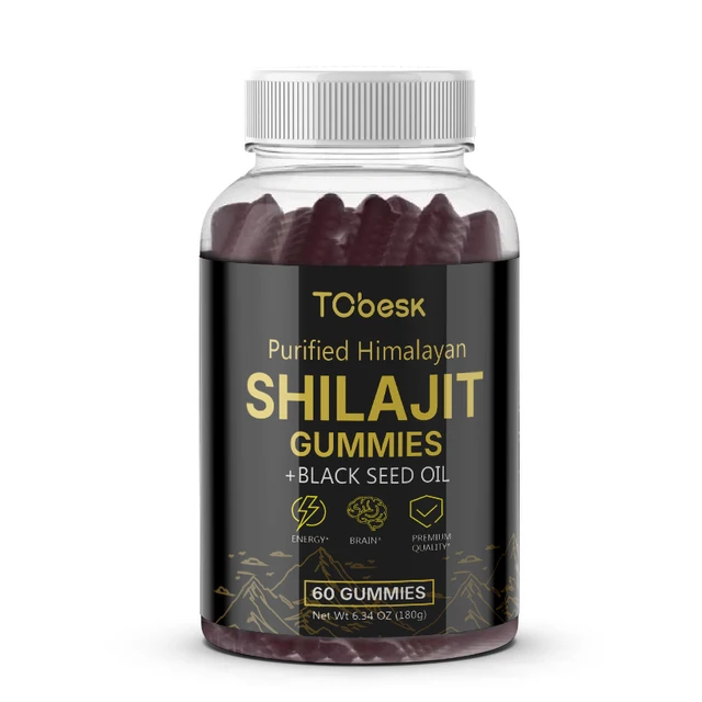 Immune Boosting and Energy Metabolism Shilajit Gummies Post-Workout Supplements for Active Adults Not for Pregnant Women