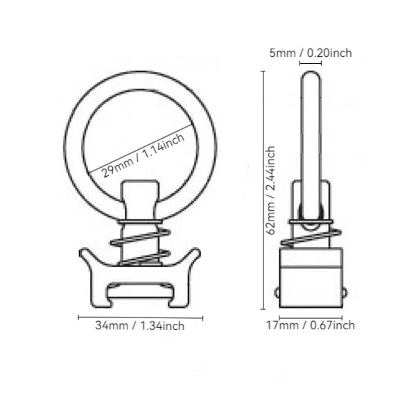 Logistic Track Cargo Black  Anchor Point Tie Down Kit,Round Airline Single L Track,Single Stud Fitting with Stainless steel Ring supplier