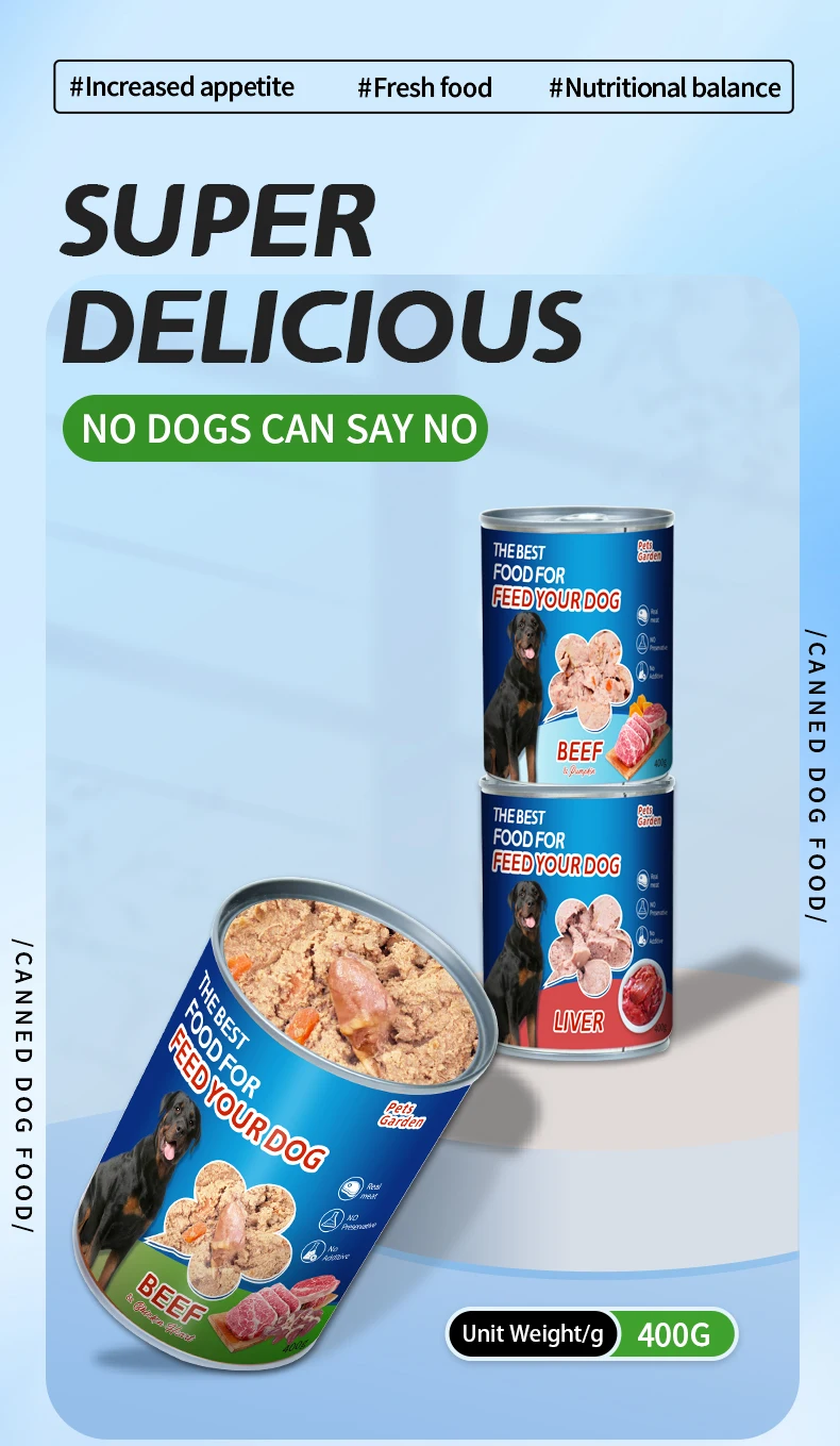 Beef Flavor Organic Canned Dog Oem Pet Wet Food Distributors 200g 375g