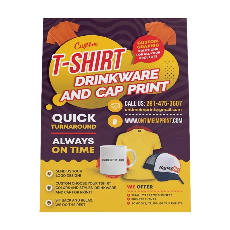 Custom coloring advertising flyer leaflet printing