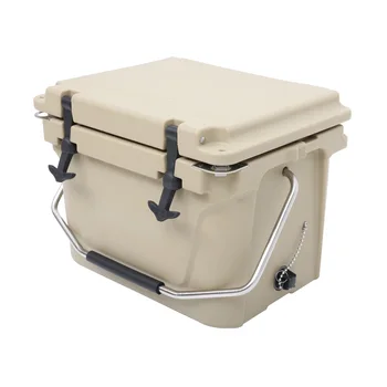 20QT classic khaki Rotomolded cooler box for picnic and fishing  Ice cooler box