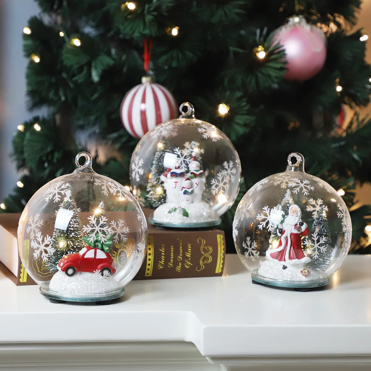 clear christmas globe glass ornaments led glass ball light hanging ball with glitters and led christmas red glass bauble manufacture