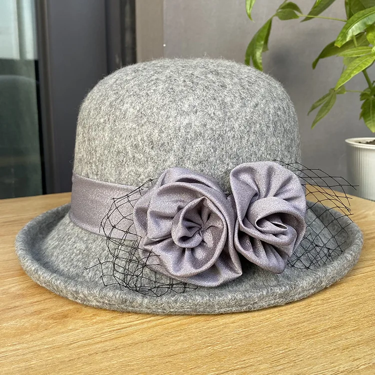 Colors Fashion Chic Ladies Elegant Wool Felt Bowler Hat