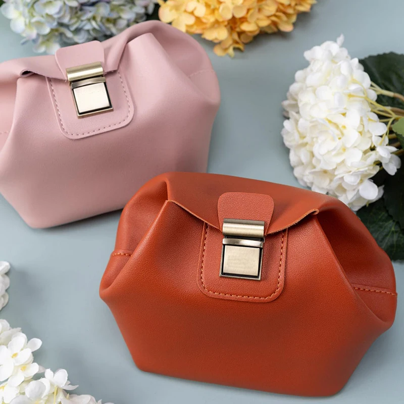Personalized Custom Logo PU Clutch Makeup Bag Leather Travel Cosmetic Storage Organizer Pouch