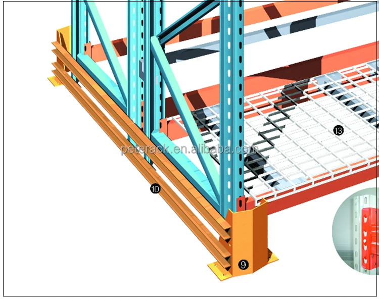 Warehouse Pallet Rack Post Protectors Column Corner Guard Racking Post Protector 5