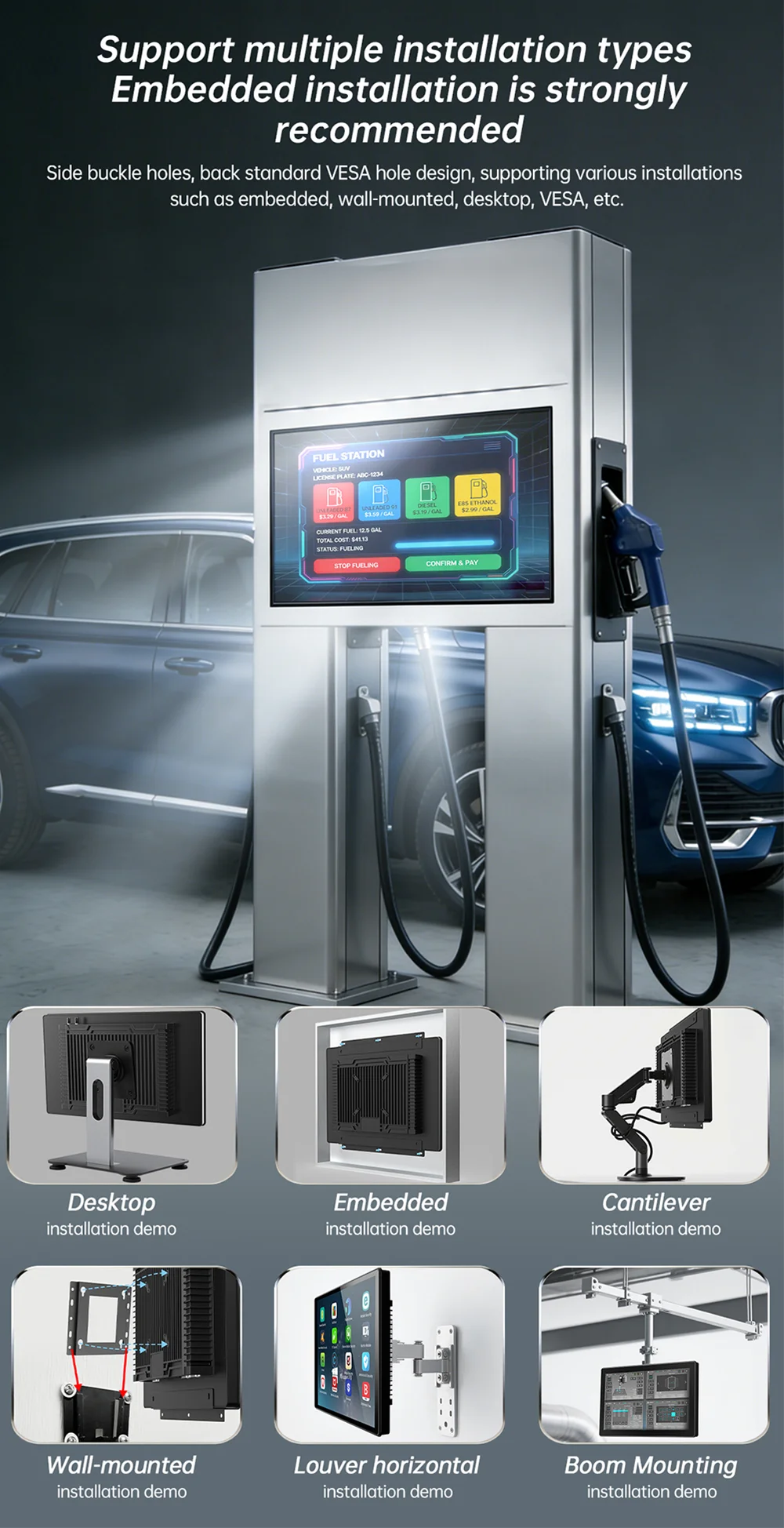 Custom 21.5" Industrial Panel PC with Capacitive Touchscreen Android OS RK3288/RK3399 Front Panel Waterproof All-in-One Computer