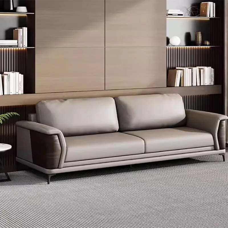 Simple Foldable Three Seat Office Sofa Best Price Wood Coffee Table Set Office Room Furniture Modular Modern