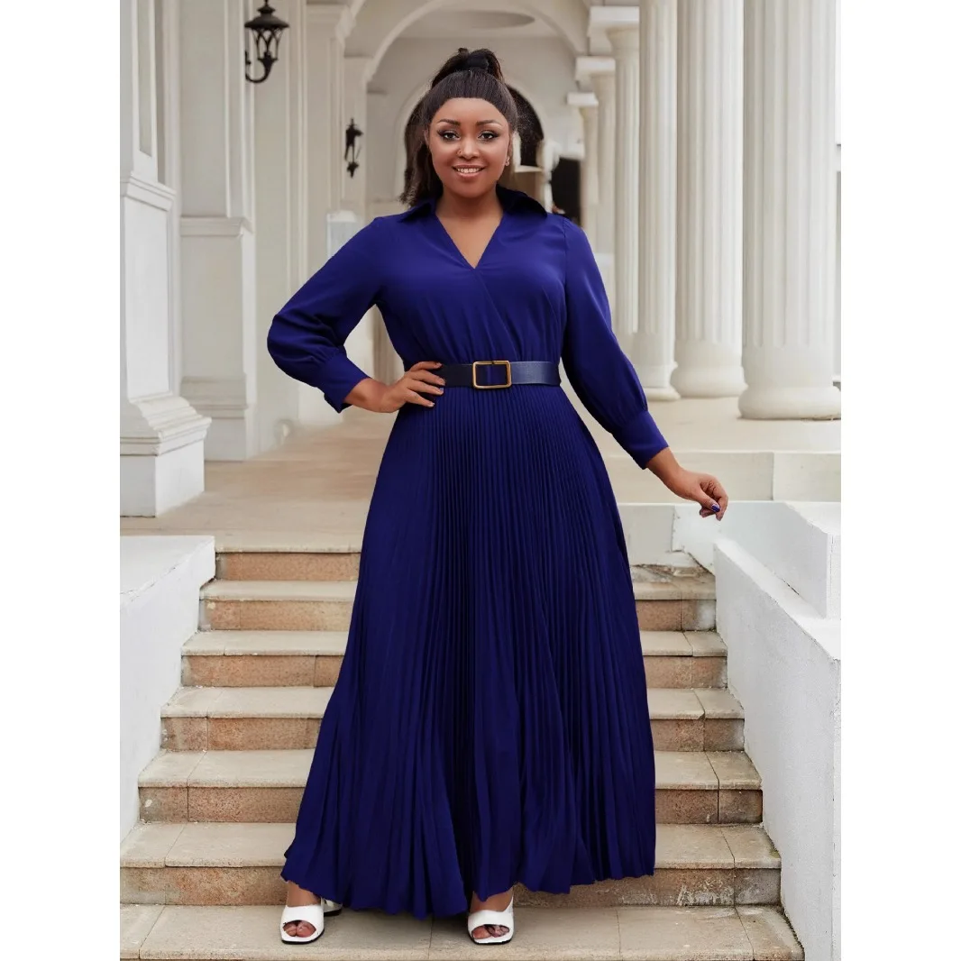 Women's Plus Size 3/4 Sleeve Flared A-Line Maxi Dress Hand Embroidery  Natural Waist Belt ODM Wedding Guest Casual Office Wear| Alibaba.com