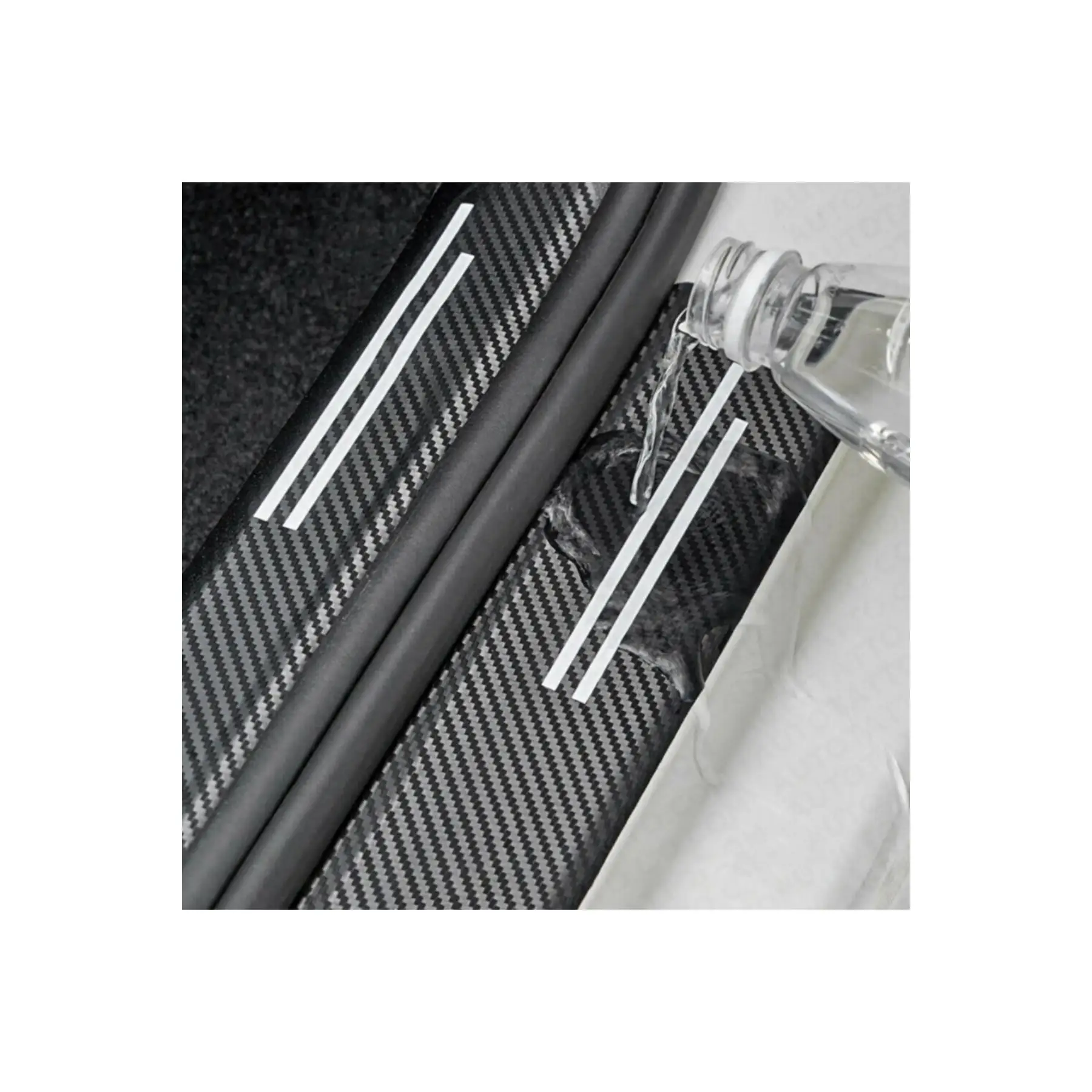 Carbon Door Sill Protective Tape Foil with Hyundai Logo Set of 4