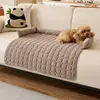 Corduroy round pet mat-coffee color
