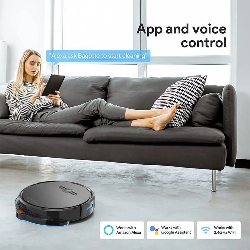 2022 Sweeping Robot Alexa and Google Assistant APP Voice Control Remote Control Auto Recharge Gyroscope Robotic Vacuum Cleaner