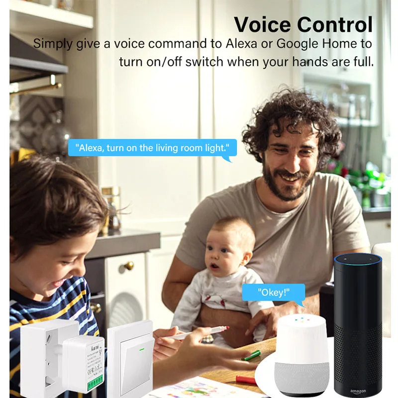 SONOFF MINIR4 WiFi Smart Switch Wi-Fi 2 way Switch Smart Home Works eWelink-Remote R5 S-MATE Wireless Control Alexa Google Home