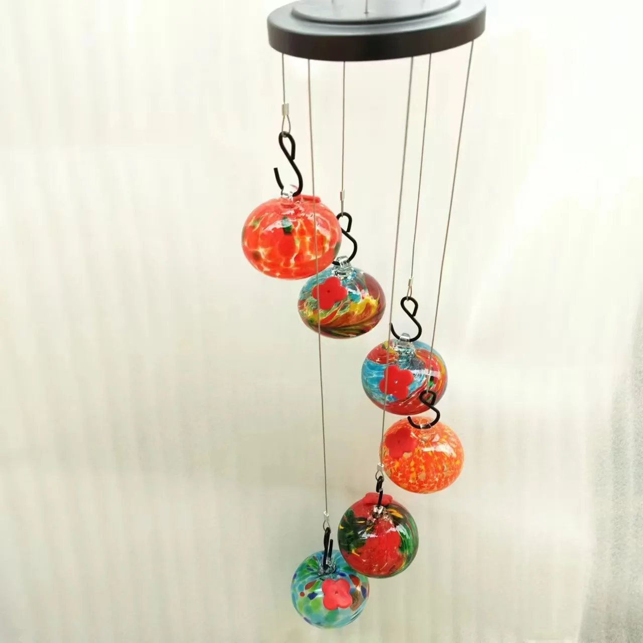 Charming Wind Chimes Hummingbird Feeder Hanging Ant and Bee Proof Perfect Garden Decor of Outside