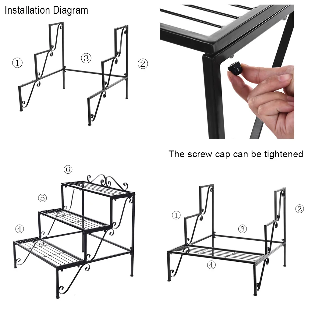 Iron Black And Gold Wall Hanging Flower Pot Hanging Round Metal Planter