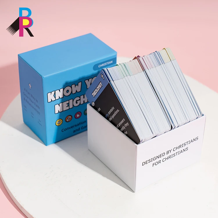 New Design Custom Box Packaging Glossy Laminated Full Color Cards Deck Printing Custom Cards-Made Cardboard Art Paper Coated