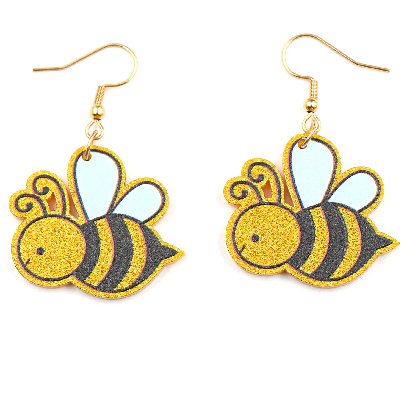 ERS567ER1352 Best Selling Easter Statement Women Laser Cut Bee Drop Acrylic Jewelry Earrings