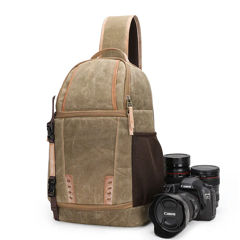 Retro canvas men's messenger SLR camera bag