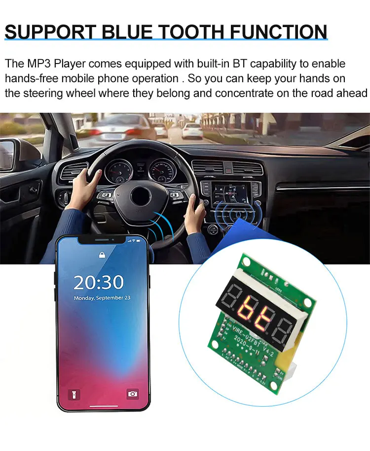 Vire Mini Mp3 Player Bluetooth Audio Fm Kit Usb Mp3 Player Decoder